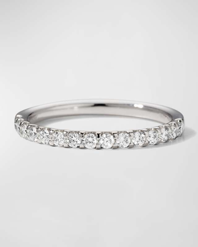 Platinum 15 Round Diamond Odessa Half-Band Ring, Size 6.5, 0.33tcw
